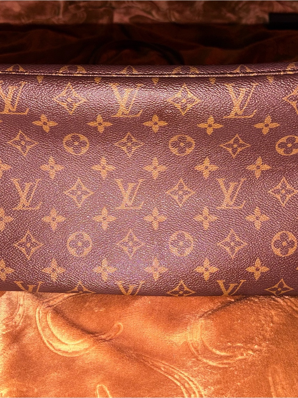 Louis Vuitton Monogram Canvas Tote in Brown Tan Leather Trim size GM neverfull - Picture 7 of 16